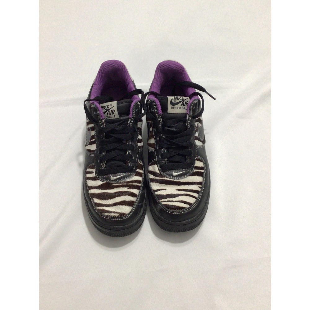 Nike Air Force 1 Low Zebra Print Black Purple Pony Hair Sneakers Women AF1